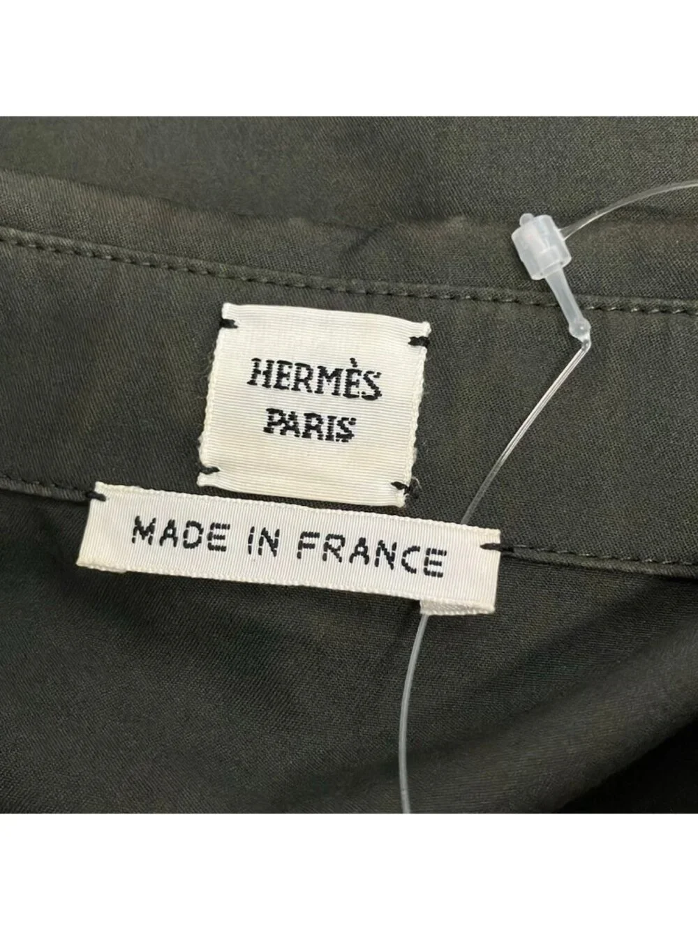 Hermes Long Sleeve Shirt Blouses S Dark Green Over